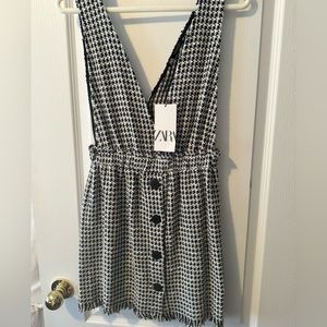 Zara Parisian style dress - with hints of blue , black and white